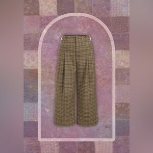 Cider Brown Tartan Wide Leg Trousers